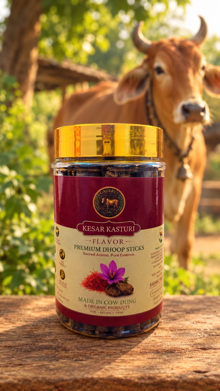 Kesar Kasturi Flavor Premium Dhoop Sticks – Gaukrut Organics